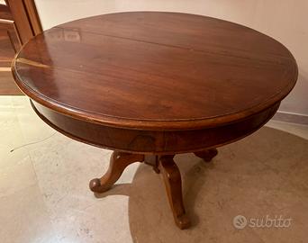 Tavolo rotondo originale Ottocento legno massello