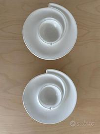 2 Piattini Portacandela Bianco DMK di Design