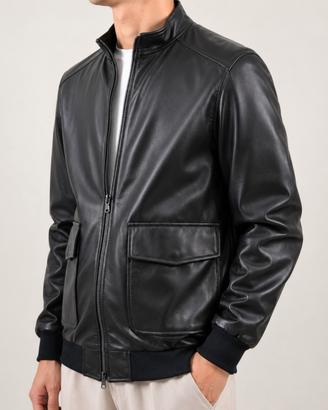 Bomber da uomo in vera pelle di agnello 