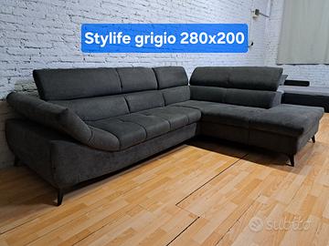 Divano angolare Stylife microfibra Poggiatesta Top