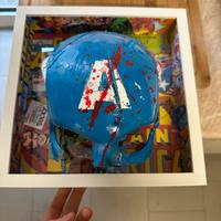 Quadro captein america battle damange