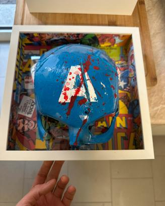 Quadro captein america battle damange