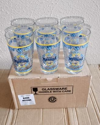 Bicchieri di Vetro da 0,2 Birra Messina Nuovi