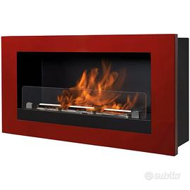 Bio camino da parete rosso Tecno Air System