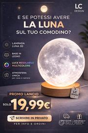 Lampada Luna 3D LED con Telecomando – Multicolore 