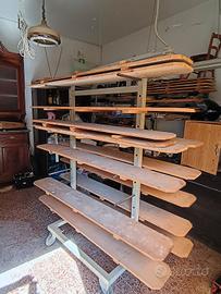 scaffale per ceramisti con ruote