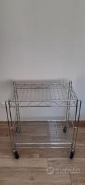 Carrello portavivande vintage in acciaio