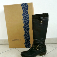 Stivali imbottiti VERA PELLE stile country n. 36