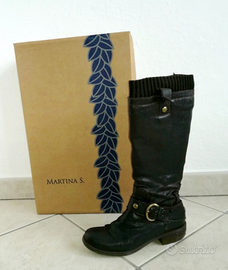 Stivali imbottiti VERA PELLE stile country n. 36