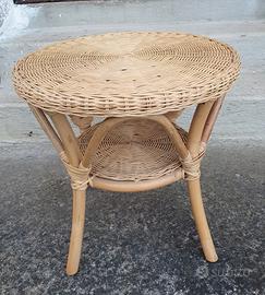Tavolino rattan e vimini