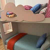 LETTO A CASTELLO CON SCALETTA DX/SX COLORE BETULLA