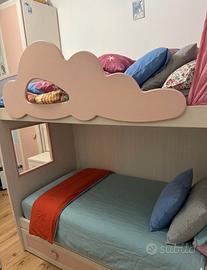 LETTO A CASTELLO CON SCALETTA DX/SX COLORE BETULLA