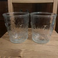 Coppia di vasi in vetro decorato