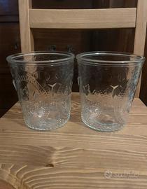 Coppia di vasi in vetro decorato