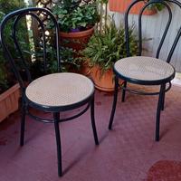 Coppia di sedie in paglia di vienna leggere in tub