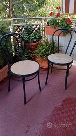 Coppia di sedie in paglia di vienna leggere in tub