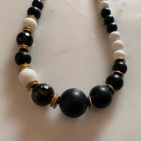 Collana Onice nero Agata bianca
