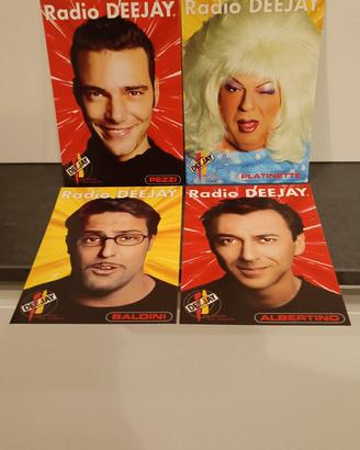 Lotto 4 cartoline da collezione Radio Deejay anni 