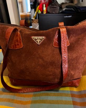 Borsa Prada scamosciata
