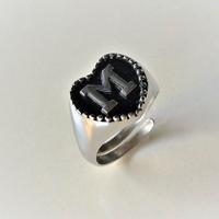 Anello Cuore Lettera M Regolabile