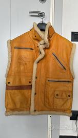 Gilet Timberland Vintage in Pelle e Montone-Raro-M