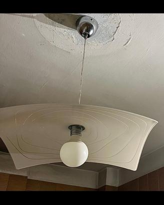 Lampadario a sospensione vetro satinato ambra