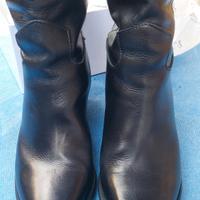 Stivali texani, neri, 37,tacco 6 cm, vera pelle