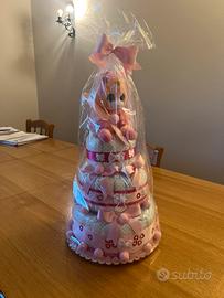 Torta pannolini per bambina