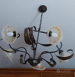 Lampadario in ferro battuto a 5 luci