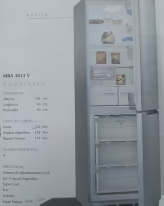 Pezzi di ricambio frigorifero Ariston MBA 3833 V