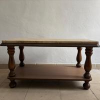 Tavolo con piano in travertino