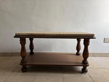 Tavolo con piano in travertino