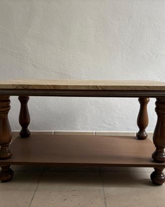 Tavolo con piano in travertino