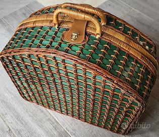 Valigetta da picnic in vimini foderata
