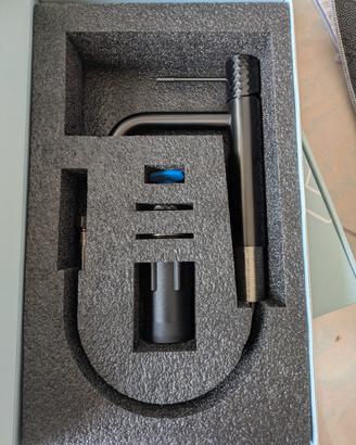 Miscelatore lavabo nero spazzolato