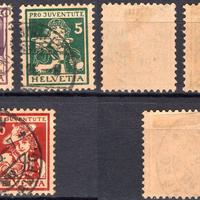 1916 Pro Juventute 3 valori usati