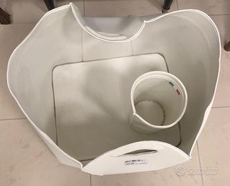 Carrello con ruote Porta PELLET o PANNI in cuoio