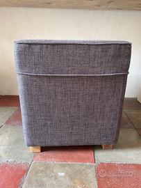 Pouf sgabello tessuto grigio melange