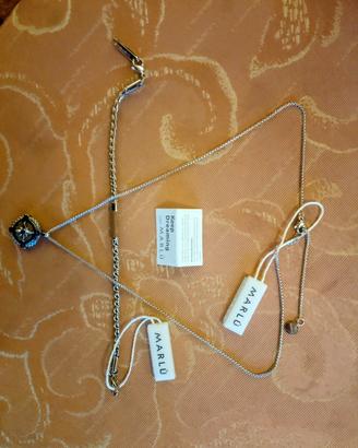 bracciale e collana rosa dei venti Marlù d'argento
