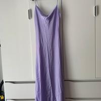 Vestito lungo lilla satinato