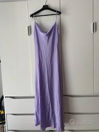 Vestito lungo lilla satinato