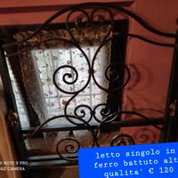 letto singolo ferro battuto