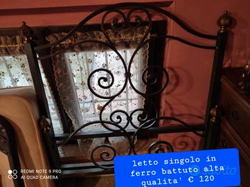 letto singolo ferro battuto