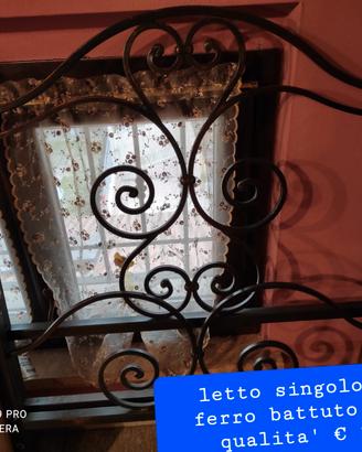 letto singolo ferro battuto