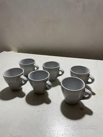 Set 6 Tazzine da Caffè in Ceramica Bianca