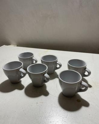 Set 6 Tazzine da Caffè in Ceramica Bianca