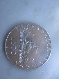 MONETA 500 LIRE CARAVELLE IN ARGENTO 1959 ANTICA