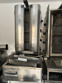 Macchine kebab professionale a gas 4 bruciatori -