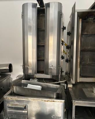 Macchine kebab professionale a gas 4 bruciatori -