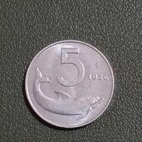 Rara moneta 5 lire 1956 - repubblica Italiana